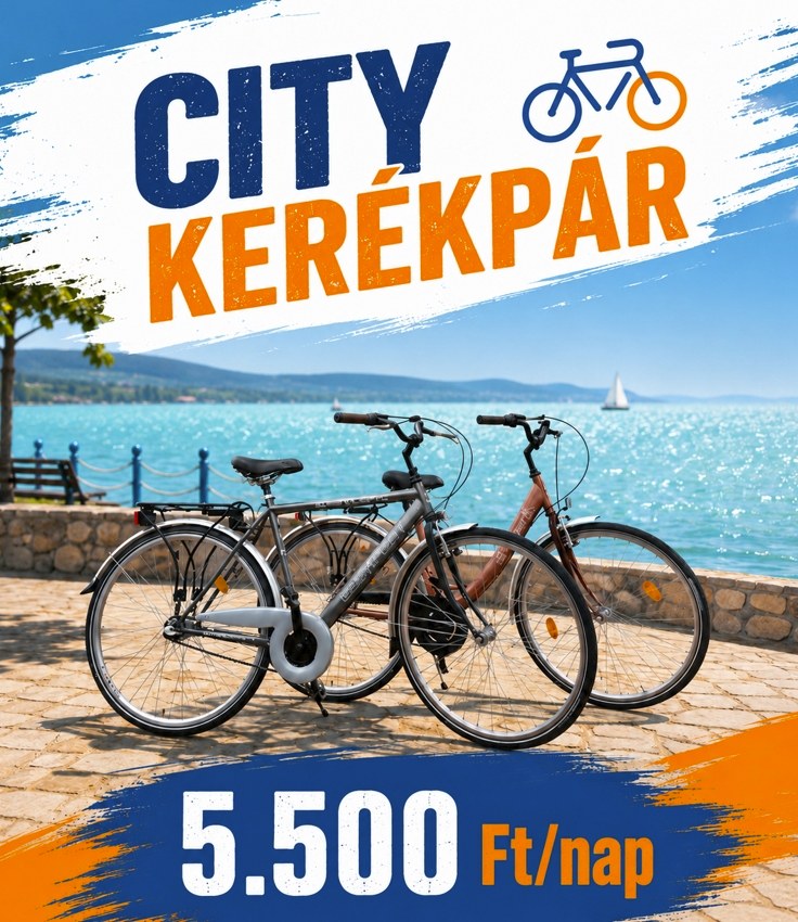 City kerékpár bérlés Siófokon — 5.500 Ft/nap