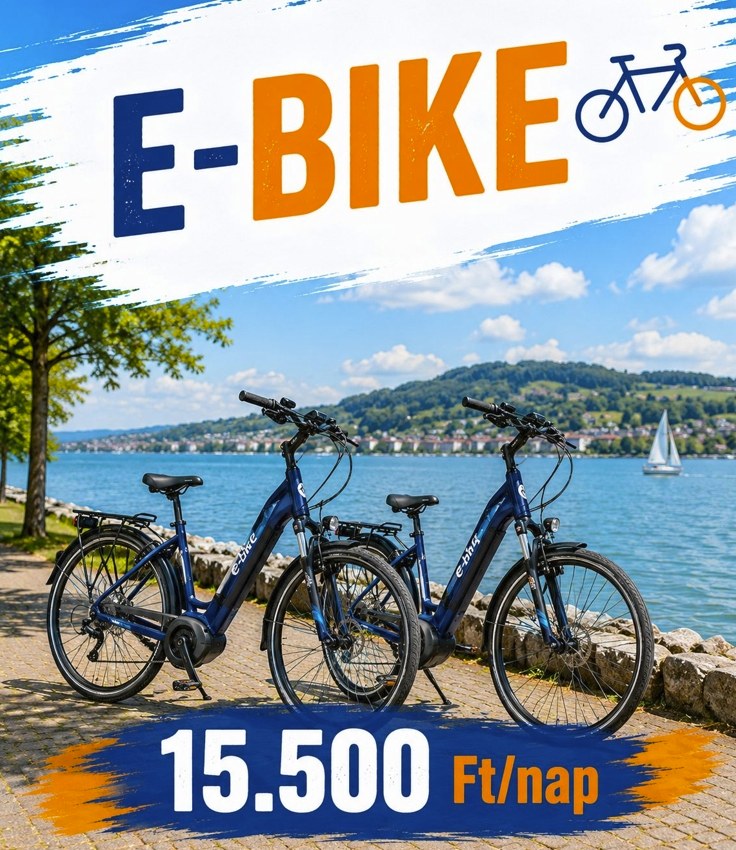 E-bike bérlés Siófokon — 15.500 Ft/nap