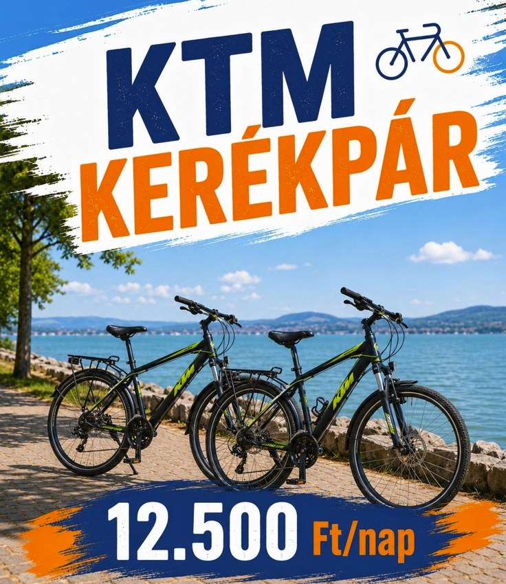 KTM kerékpár bérlés Siófokon — 12.500 Ft/nap