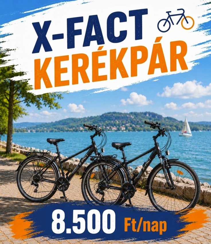 X-Fact kerékpár bérlés Siófokon — 8.500 Ft/nap