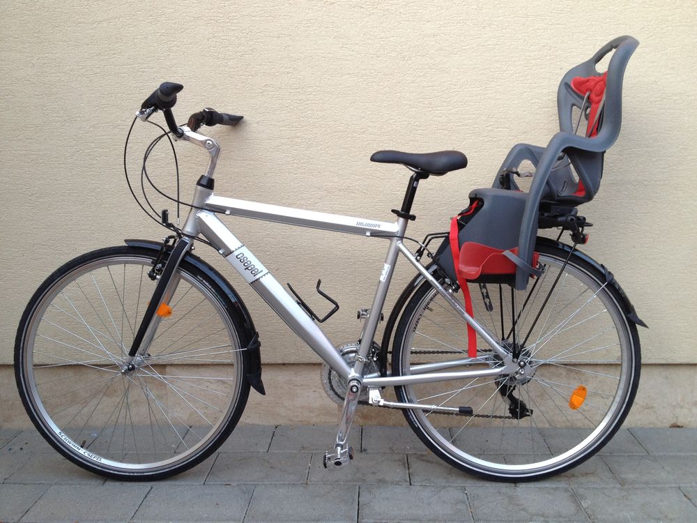 A line of rental bicycles ready to go